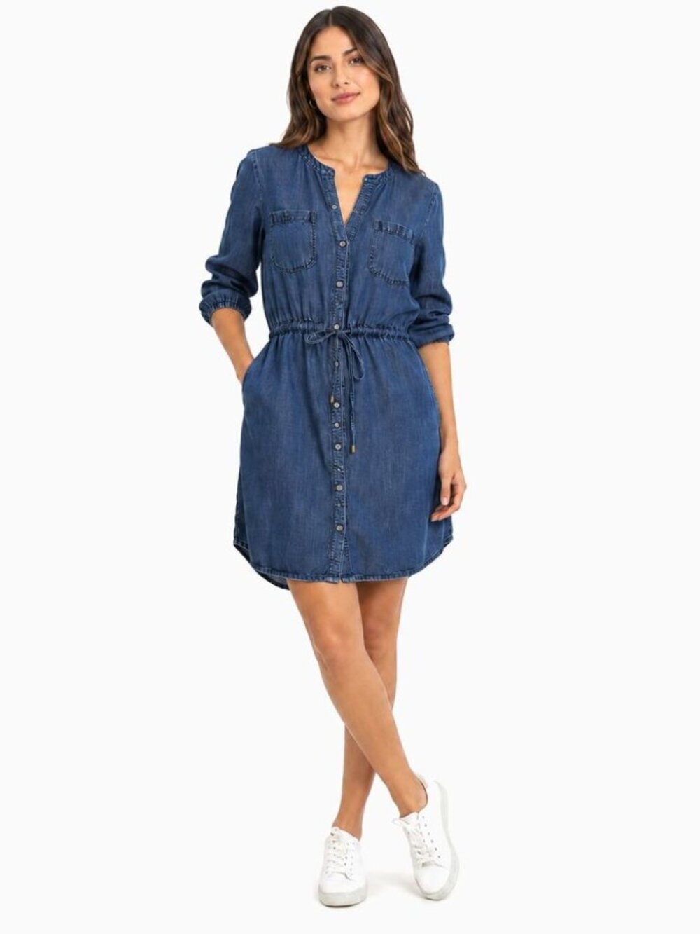 Vintage Calvin Klein Jeans Denim Dress Drawstring Waist Size M